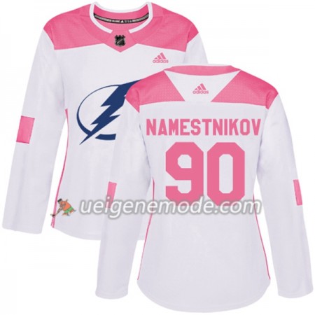 Dame Eishockey Tampa Bay Lightning Trikot Vladislav Namestnikov 90 Adidas 2017-2018 Weiß Pink Fashion Authentic